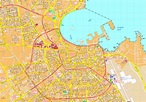 Doha Vector map. EPS Illustrator Vector Maps of Asia Cities. Eps ...