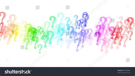 Rainbow Question Marks On White Background Stock Illustration 33889009