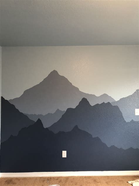 Baby 2 Nursery We Did Our First Ombré Mountain Range Mural Over Two Years Ago Decided On A