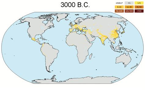 World Population Density From 3000 Bc To 2000 Ad Os 3402×1621 R