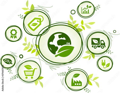 Sustainable Business Or Green Company Vector Illustration Concept With