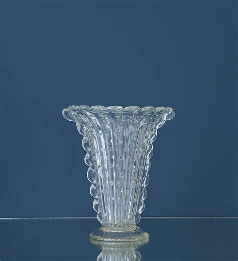 Vintage Murano Clear Glass Vase At 1stdibs