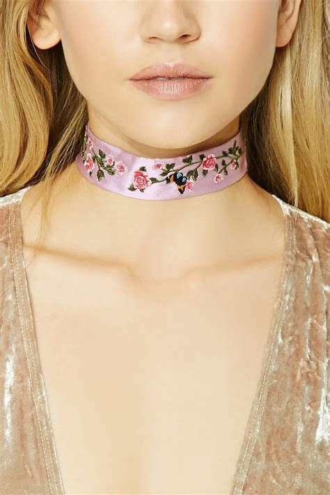 Floral Embroidered Choker Affordable Fashion Brands Chokers Outfit