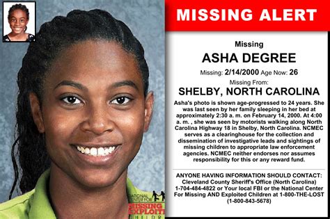 Asha Degree Age Now 26 Missing 02 14 2000 Missing From Shelby Nc Anyone Having