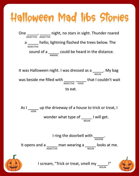 Halloween Mad Libs Story 15 Free Pdf Printables Printablee