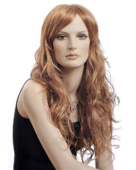 Feshfen 25 Auburn Long Wavy Wig Synthetic Hair Wig Wigs 100 Remy