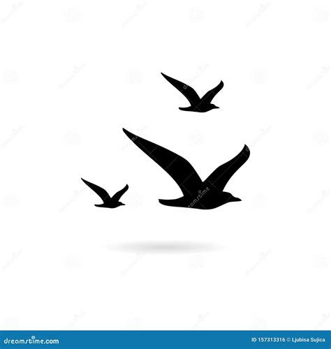 Flying Bird Silhouettes Simple