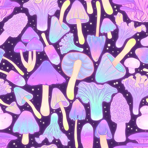 Awasome Pastel Mushroom Wallpaper