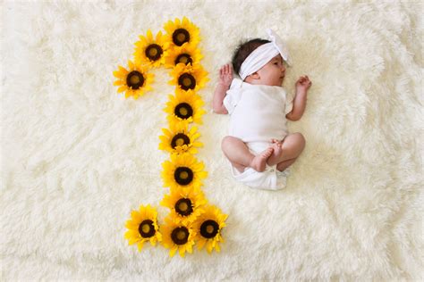 Monthly Baby Photos With Flowers 2021 Baby Girl Photography Props