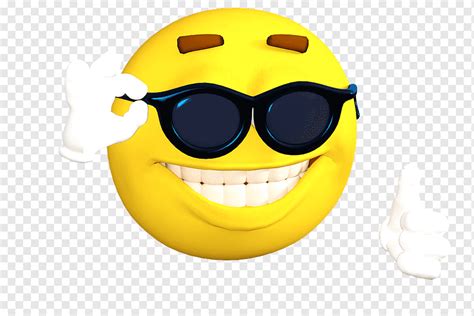 Tersenyum Emoticon Kuning Mengenakan Kacamata Hitam Yang Melakukan