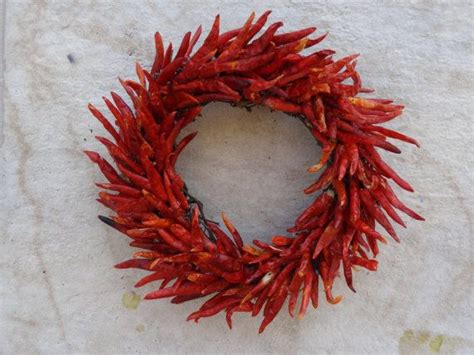 Red Hot Chili Pepper Wreath Dried Chili Pepper Wreath Etsy Dried