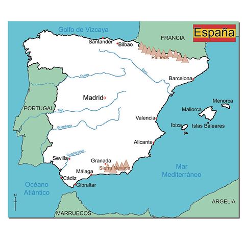 Lonely planet's guide to barcelona. Simple spain map