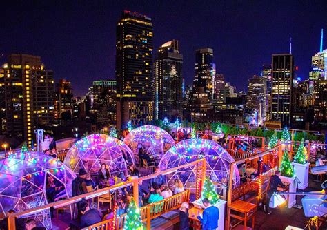 The place includes a bar and an amusement type lounge. Best enclosed rooftop bars in New York City for winter