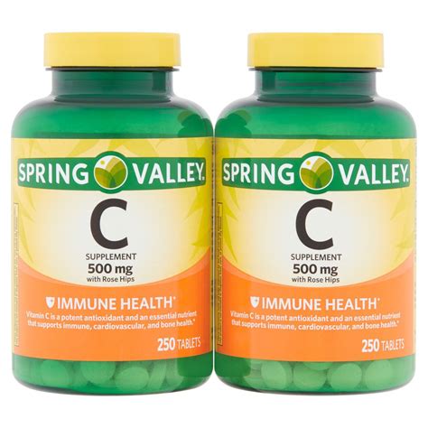 Spring Valley Vitamin C Tablets 500mg 250ct 2pk Spring Valley 250 Ct