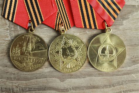 Medals Set Of 3 Soviet Military Medals 50 60 And 65 Years Etsy