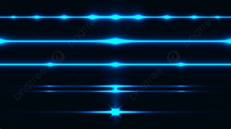 Set Of Blue Lighting Effect Laser Lines Isolated On Black Background