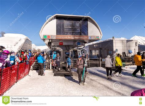 Mountain Lifts To The Ski Resort Rosa Khutor Sochi Russia Editorial