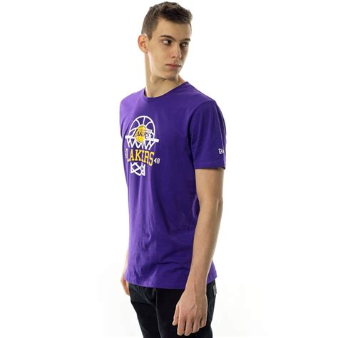 Dieses shirt steht ganz im zeichen der los angeles lakers. New Era t-shirt NBA Net Logo Los Angeles Lakers purple Los ...