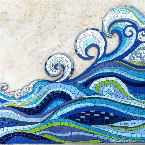 Sea Waves Mosaic Ocean Mosaic By Margalitmosaic Made For My Fathers