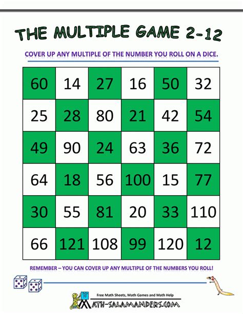 Multiplication Table Games To Print Totalbxe