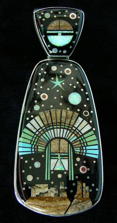Calvin Begay Designs Beautiful Inlaid Pendant By Calvin Begay Navajo