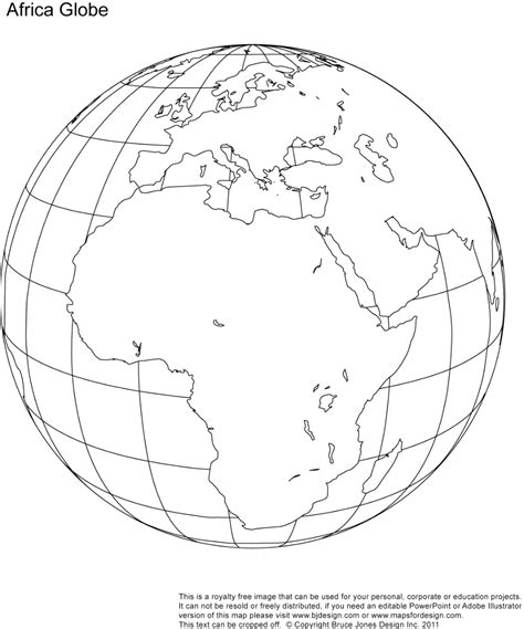 Printable Blank World Globe Earth Maps • Royalty Free  Earth
