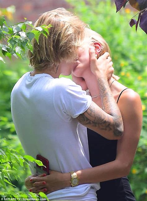 justin bieber plants kiss on hailey baldwin on romantic date daily mail online