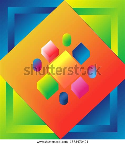 Colorful Multi Color 3d Shapes Bright Stock Illustration 1573470421