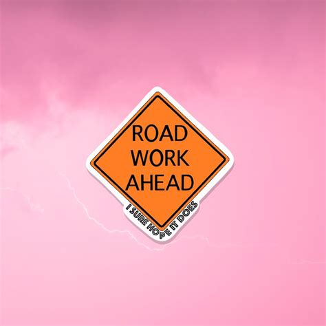 Road Work Ahead Vine Sticker Perangkat Sekolah