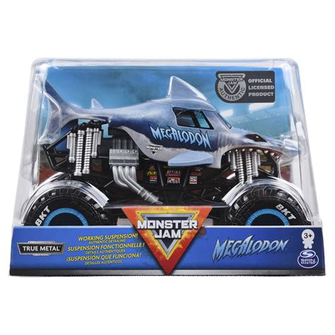 The truck runs no set chassis, but tends to run a willman chassis for stunts, and a crd chassis for displays and competitions. Monster Jam, Official Megalodon Monster Truck, Die-Cast ...