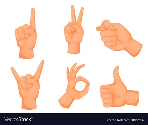 Hands Deaf Mute Gestures Human Pointing Arm People Vector