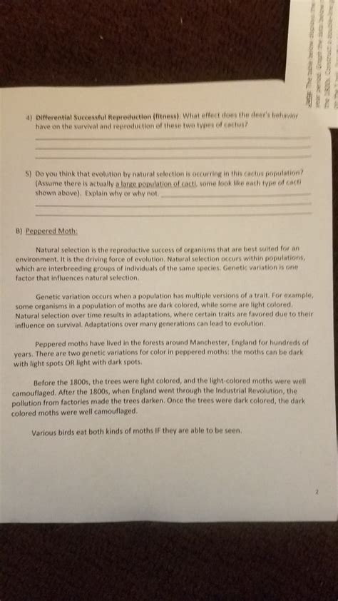 Evolution by natural selection worksheet answer key. Natural Selection Lab Activity