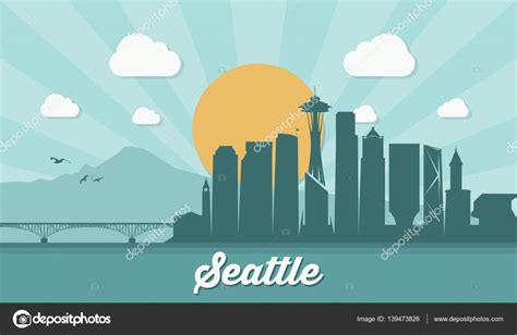 Design Of Seattle Skyline Stock Illustration By ©ipetrovic 139473826
