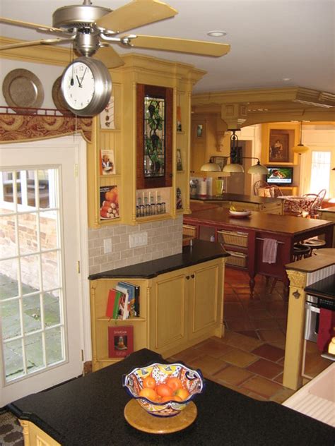 Painted Yellow Country French Kitchen