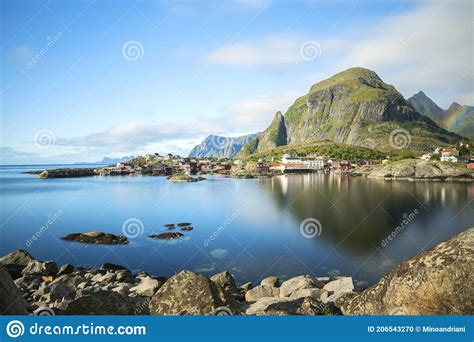 Panorama Of A Village Moskenes On The Lofoten In Northern Norway