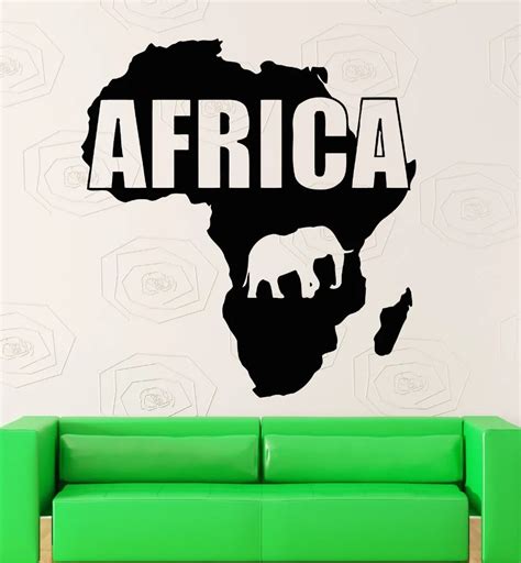 Africa Map Sticker Decal Paper Posters Vinyl Wall Art Decals Pegatina