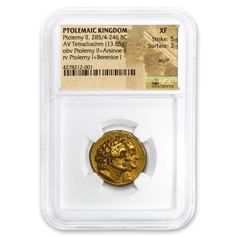 Buy Ptolemaic Kingdom Gold Tetradrachm Ptolemy II (285-246 BC) XF NGC | APMEX