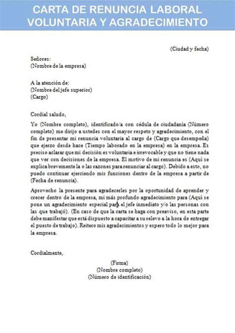 Carta De Renuncia Laboral Voluntaria Y Agradecimiento Mexico My Xxx Hot Girl