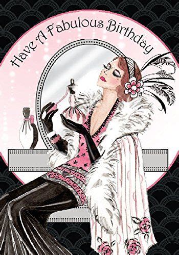 Art Deco Lady Have A Fabulous Birthday Birthday Card Amazon Co Uk Office Products Happy