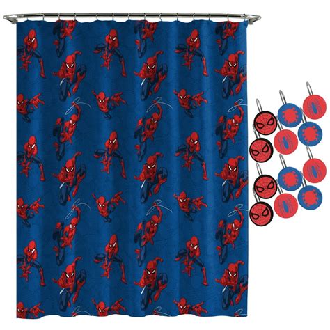 Marvel Spiderman Spidey Crawl Shower Curtains And Hooks Set Walmart