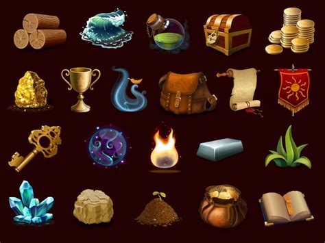 Common Game Icon Pack Game Icon Game Concept Art Prop Design
