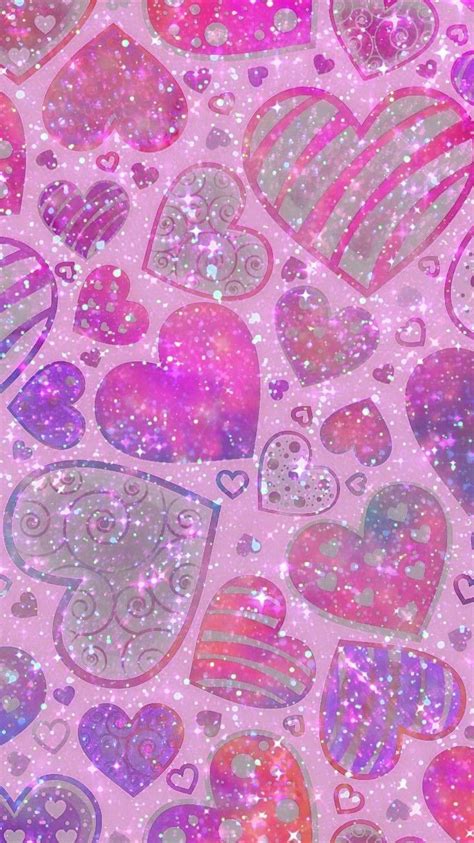 Hearts Glitter Wallpapers Wallpaper Cave