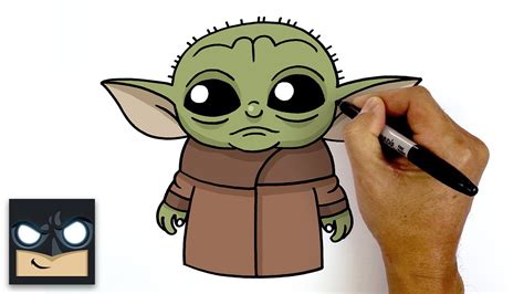 How To Draw Baby Yoda The Mandalorian