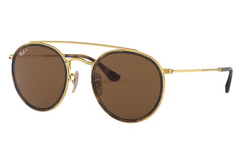 Womens Ray Ban Aviators Brown Lens W Gold Rim