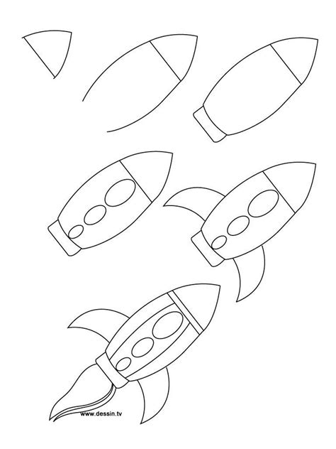 Cómo Dibujar Un Cohete Dibujos Fáciles Dibujos Sencillos Dibujos
