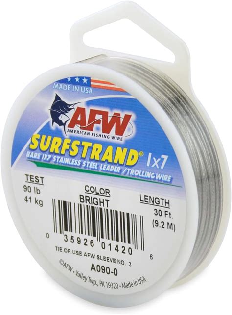 American Fishing Wire Surfstrand Bare 1x7 Stainless Steel