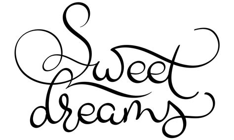 Sweet Dreams Text On White Background Hand Drawn Calligraphy Lettering