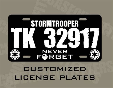 Star Wars Customized License Plates For 501st Stormtroopers