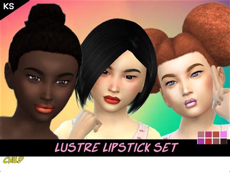The Sims Resource Lustre Lipstick Child Set 8