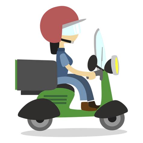 Delivery Woman Riding Scooter Transparent Png And Svg Vector File